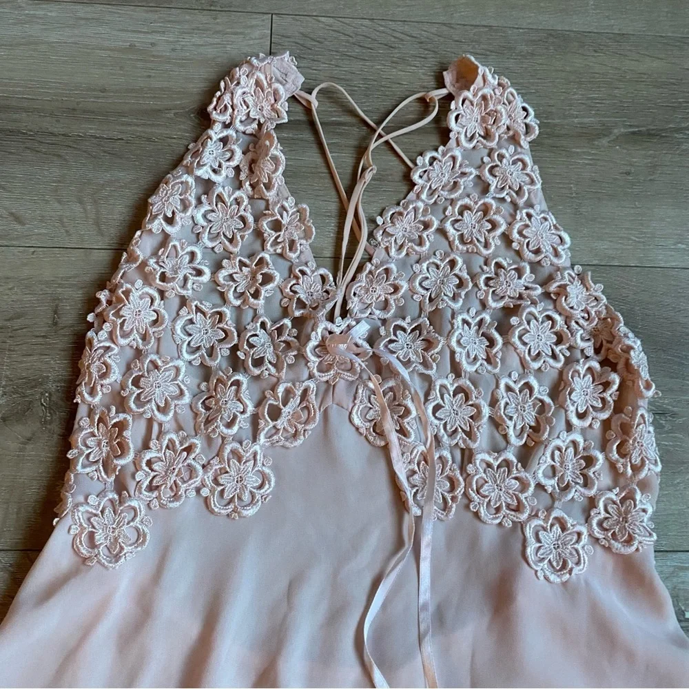 Vintage LaSenza lingerie negligee babydoll‎ top crocheted floral for Spendida - Picture 5 of 9